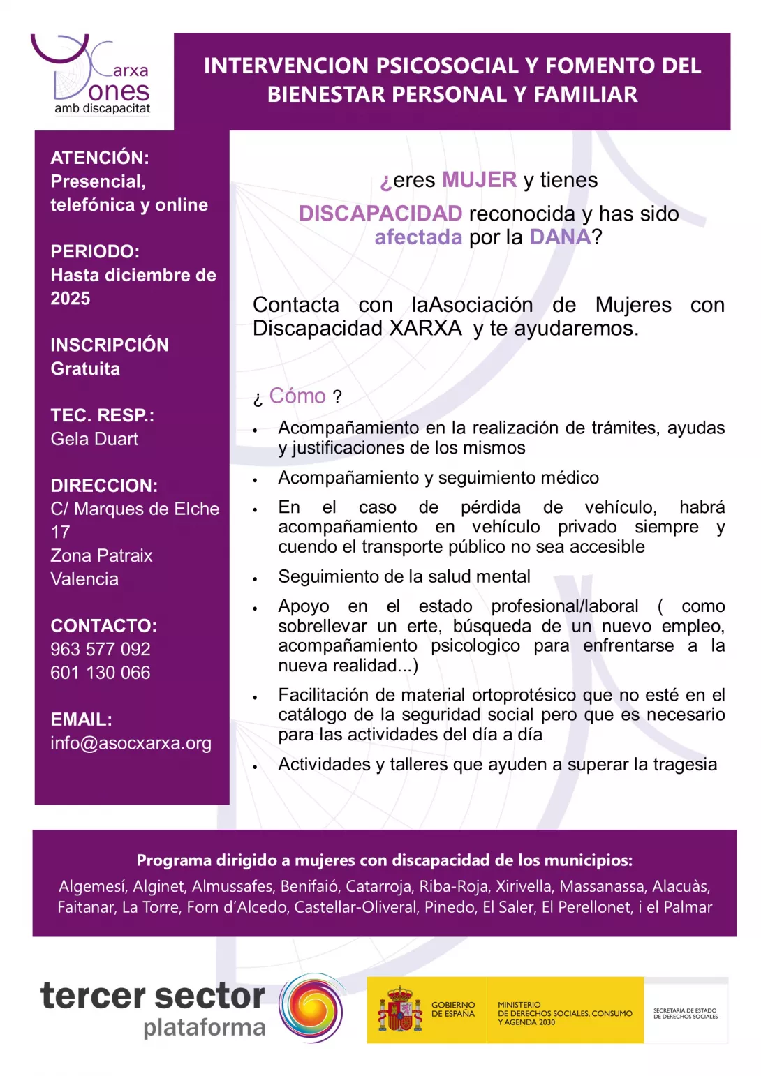 Este proyecto cuenta con financiación del Ministerio de Derechos Sociales, Consumo y Agenda 2030, gestionada por la Plataforma del Tercer Sector